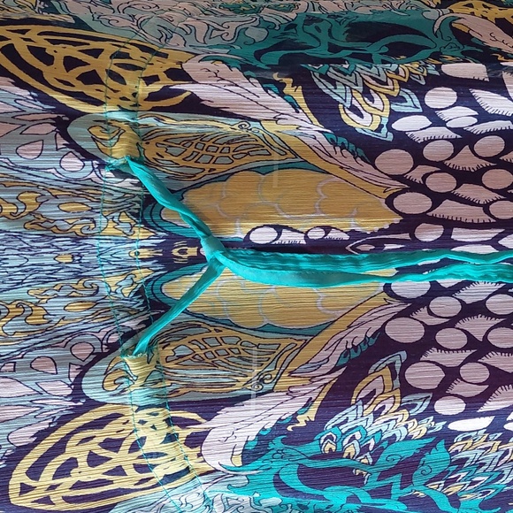 Women's  Club z Collection colorful kaftan Coverup Medium - Picture 3 of 6